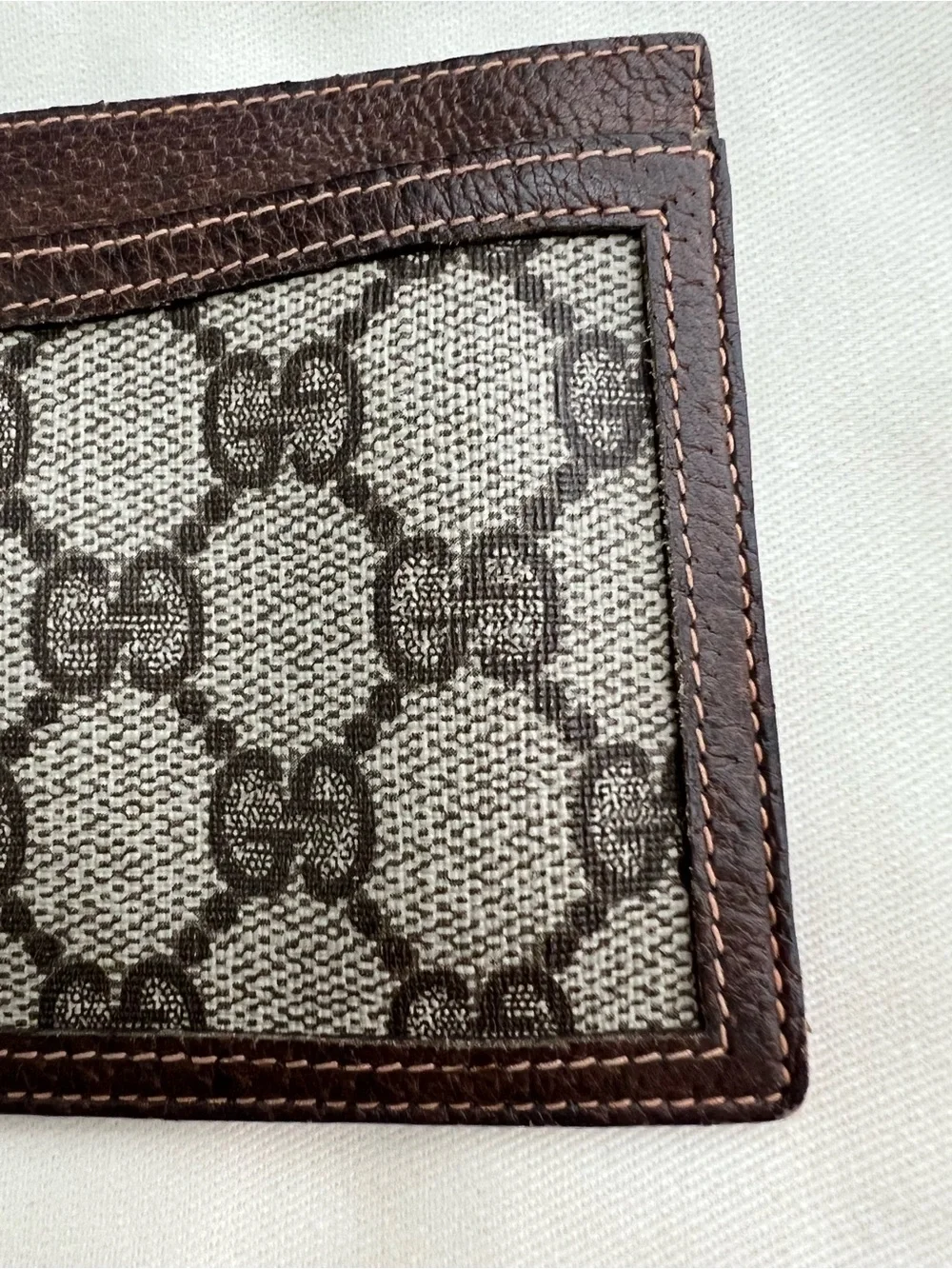 Gucci Beige & Brown Monogram Card Holder
